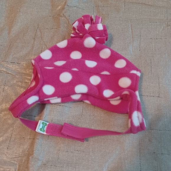 EUC DOG Wag-A-Tude HAT Pink polka dots sz M